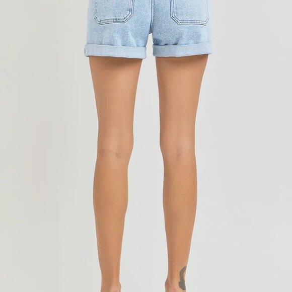 RISEN Full Size‎ High Rise Belted Roll Up Shorts Plus Size - Picture 5 of 8